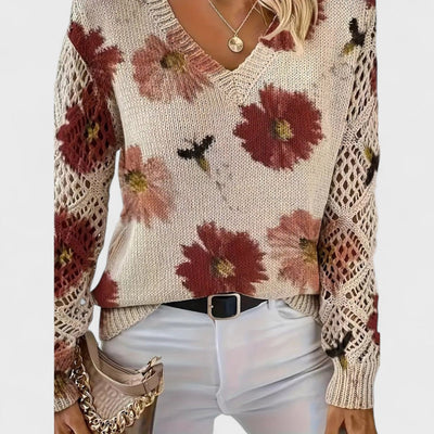 Amicie™ | Pull Élégant à Motif Floral