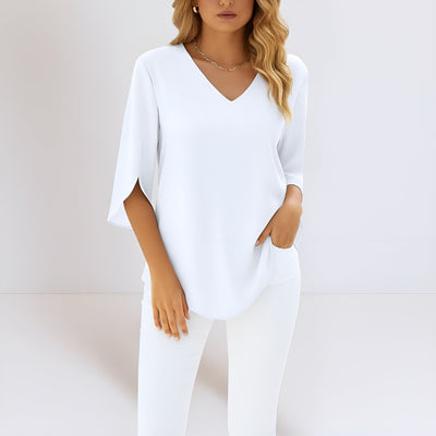Sandrine™ | Blouse Élégante avec Col en V