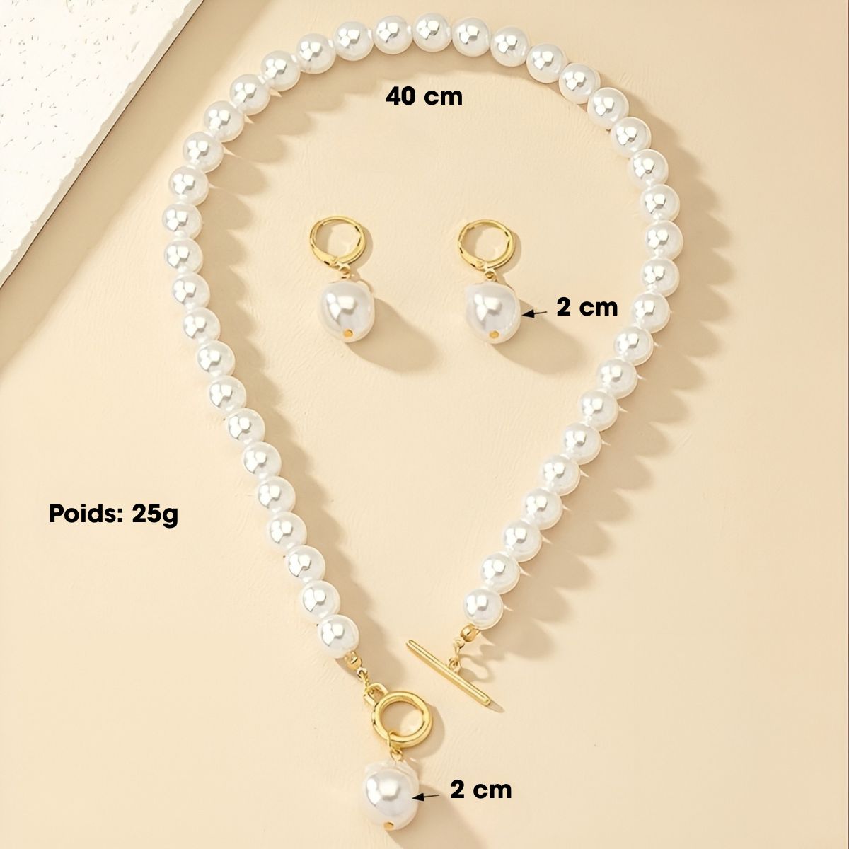 Ophelia™ | Ensemble Collier et Boucles d'oreilles Vintage en Perles