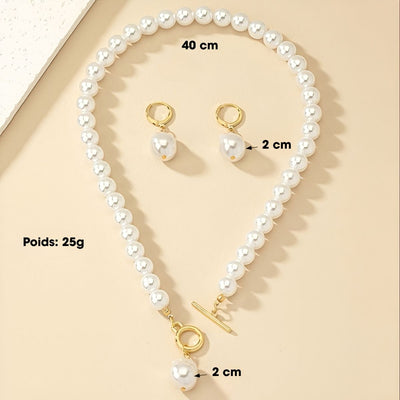Ophelia™ | Ensemble Collier et Boucles d'oreilles Vintage en Perles
