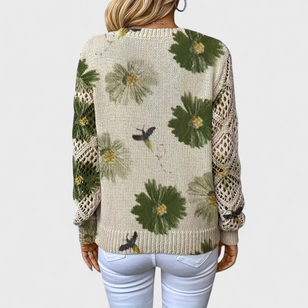 Amicie™ | Pull Élégant à Motif Floral