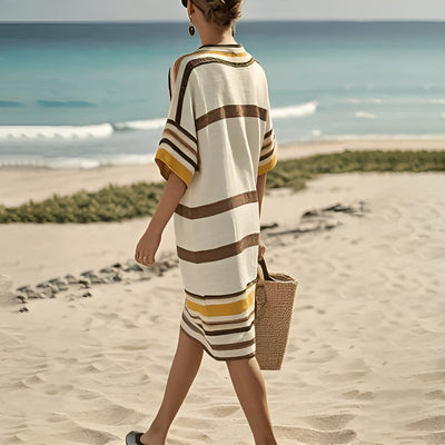 Mireille™ | Robe Rayée à Col en V