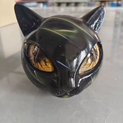 Noiraude™  | Sculpture de Chat Noir en Imitation Pierre