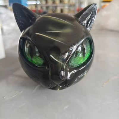 Noiraude™  | Sculpture de Chat Noir en Imitation Pierre