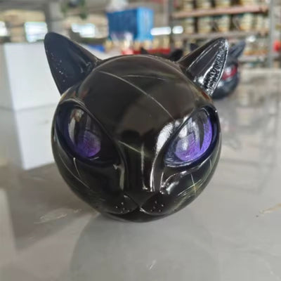 Noiraude™  | Sculpture de Chat Noir en Imitation Pierre