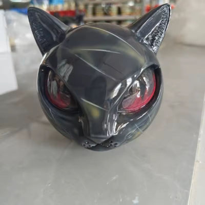 Noiraude™  | Sculpture de Chat Noir en Imitation Pierre