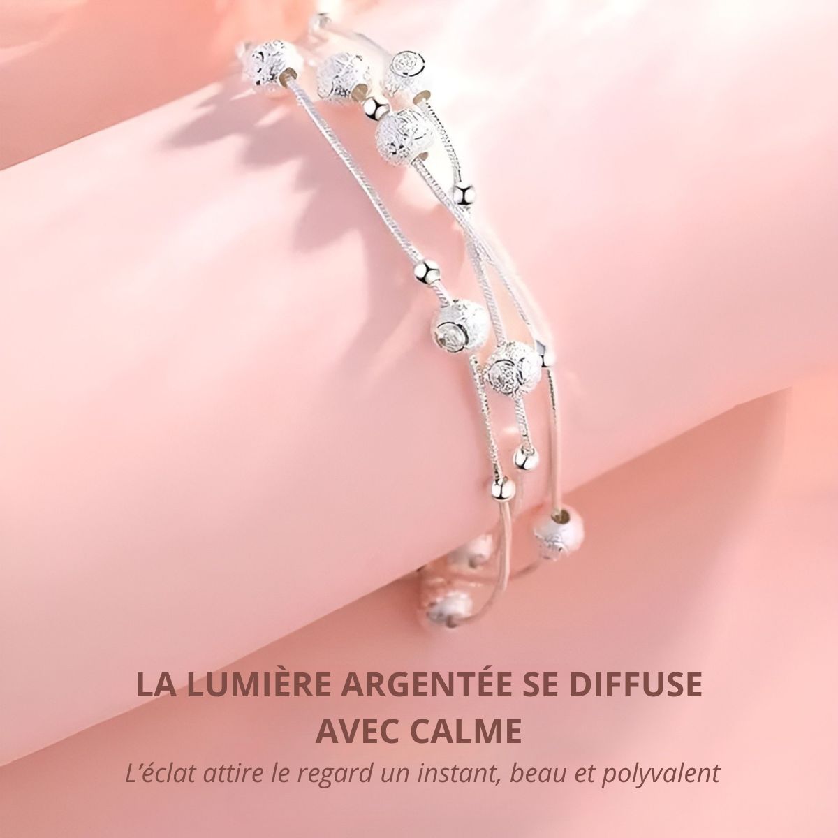 Clémence-Rose™ | Bracelet Porte-Bonheur en Argent