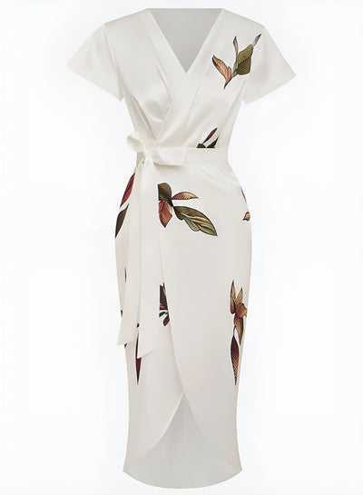 Nathalie™ | Robe Élégante en Satin Blanc