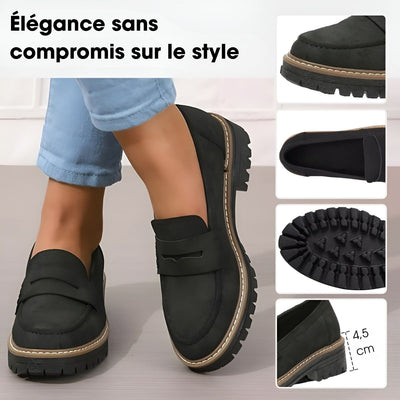 Pascaline™ | Mocassins à Enfiler avec Talons Carrés