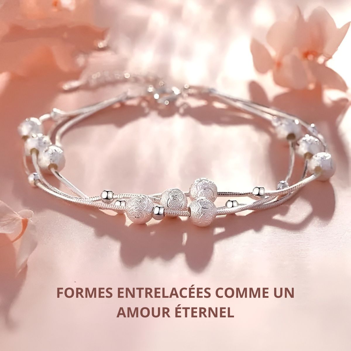 Clémence-Rose™ | Bracelet Porte-Bonheur en Argent