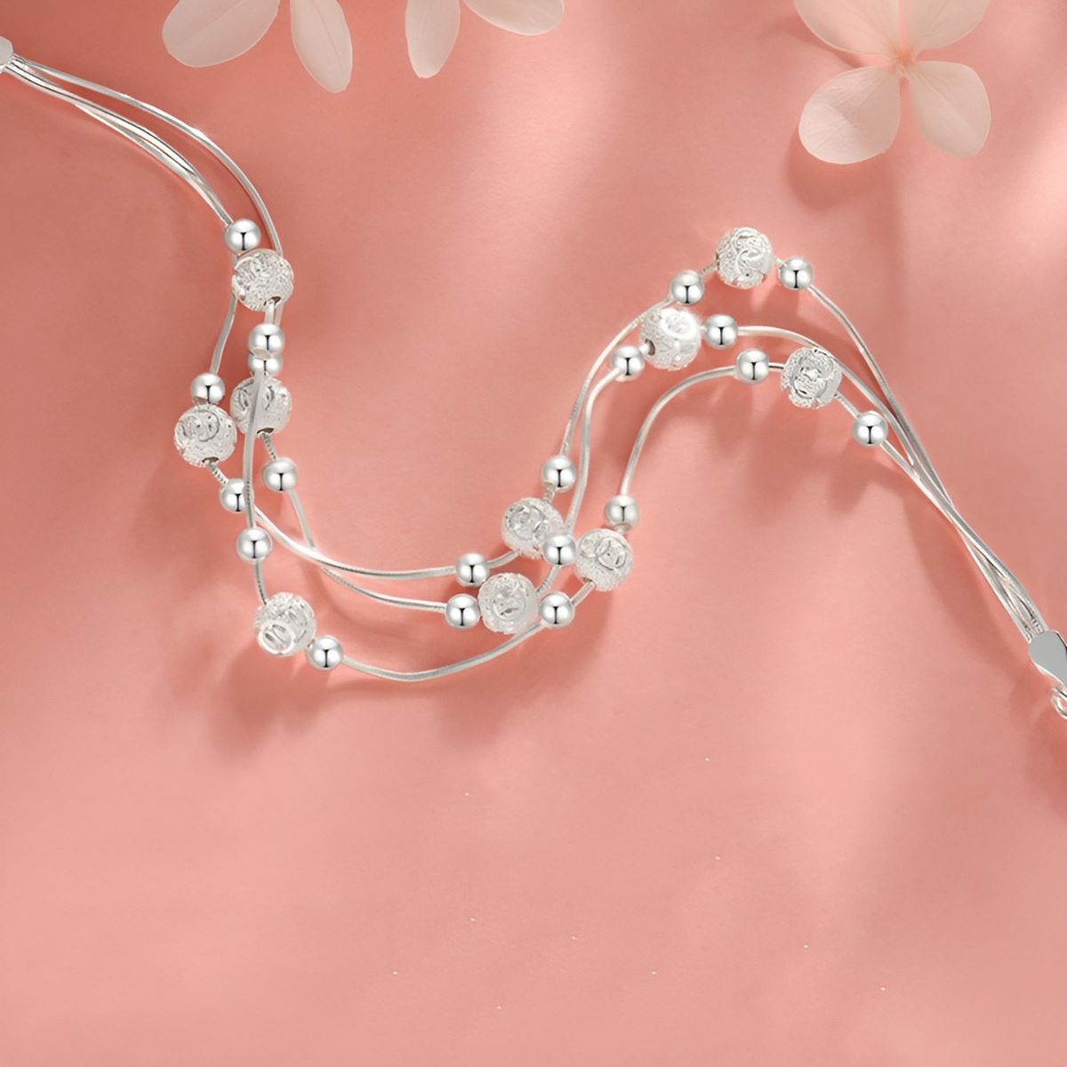 Clémence-Rose™ | Bracelet Porte-Bonheur en Argent