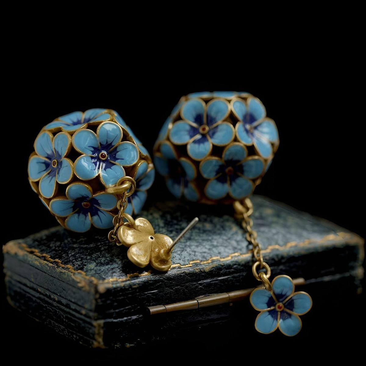 Éclora™ | Boucles d'oreilles Hortensia Bleu
