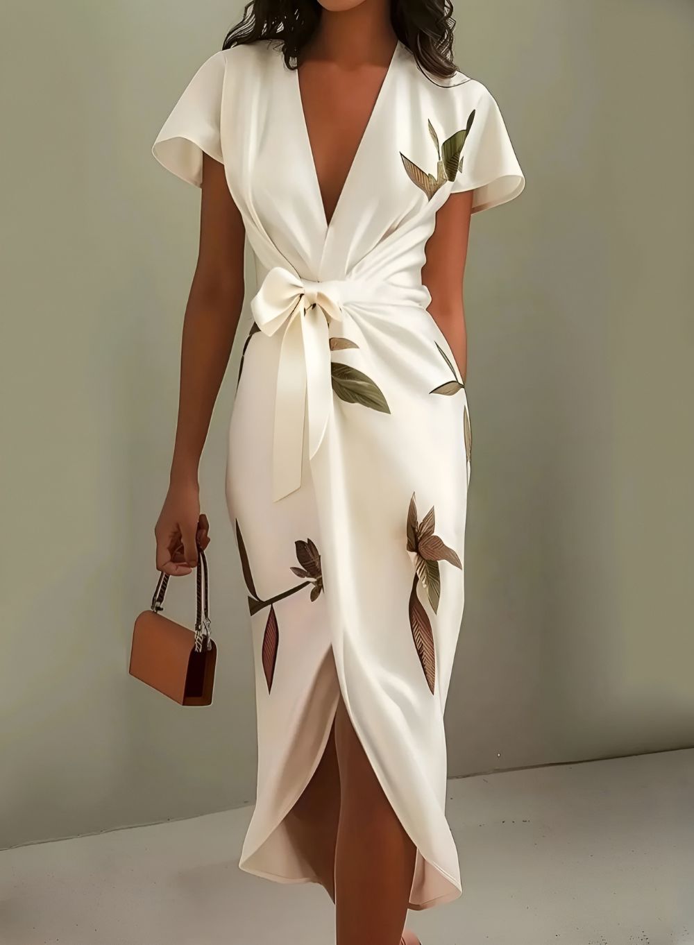 Nathalie™ | Robe Élégante en Satin Blanc