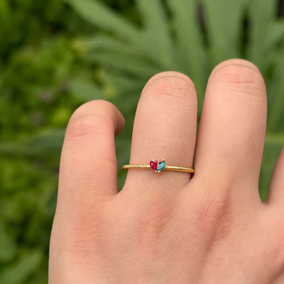 Célinea™ | Bague Personnalisée avec Pierre de Naissance