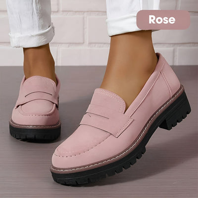 Pascaline™ | Mocassins à Enfiler avec Talons Carrés