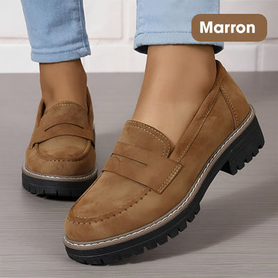 Pascaline™ | Mocassins à Enfiler avec Talons Carrés