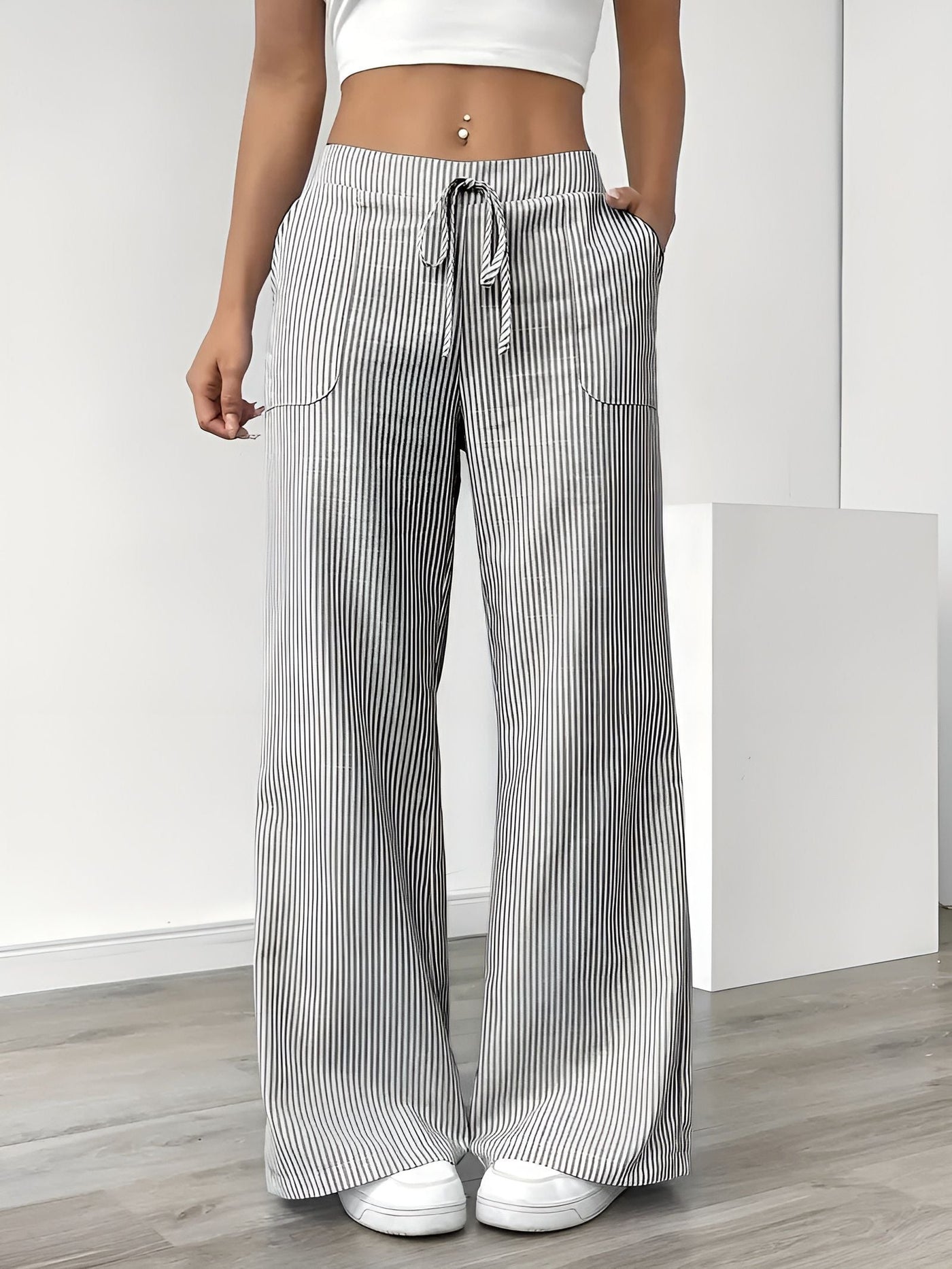 Disa™ | Pantalon Rayé Élégant
