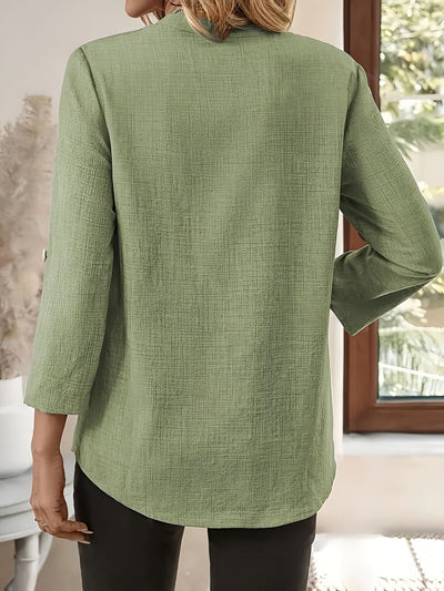 Annabelle™ | Blouse à Col en V et Manches Longues