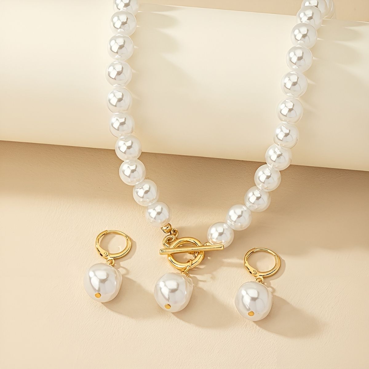 Ophelia™ | Ensemble Collier et Boucles d'oreilles Vintage en Perles