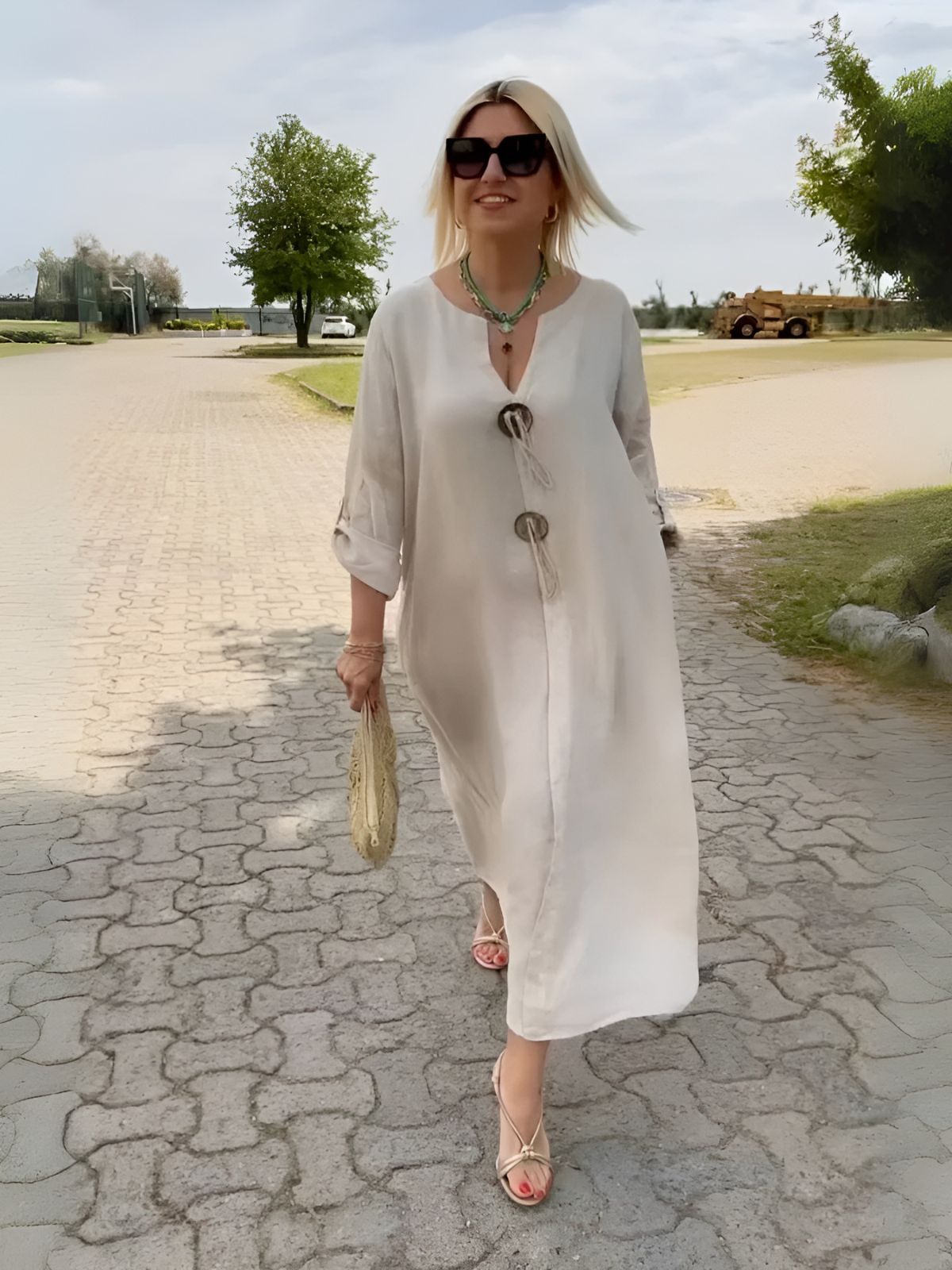 Claire™ | Robe en Coton et Lin Mélangés