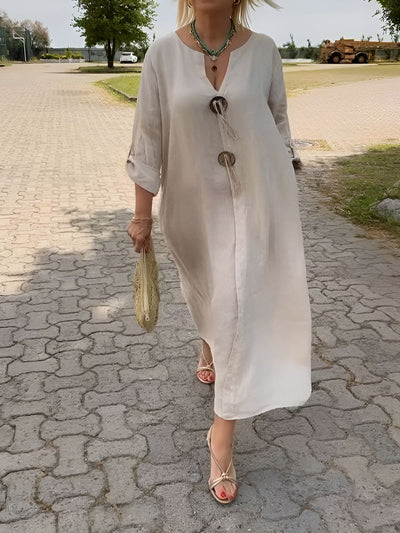Claire™ | Robe en Coton et Lin Mélangés