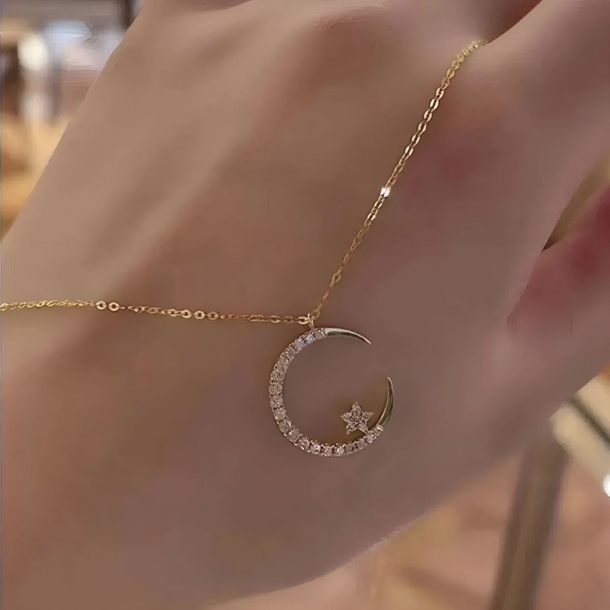 Lunéria™ | Collier Lune et Étoiles