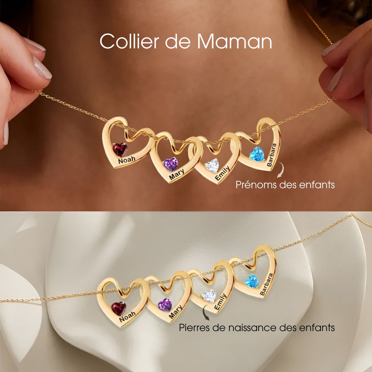 Coeurlien™ | Collier Personnalisé pour Maman & Mamie