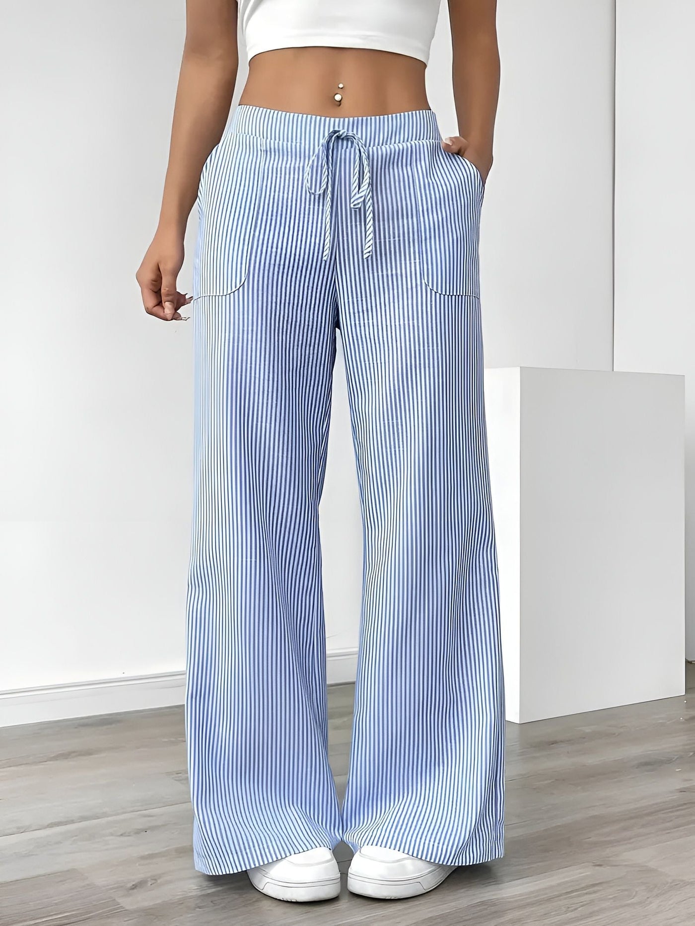 Disa™ | Pantalon Rayé Élégant