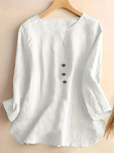 Minda™ | Blouse en Coton et Lin
