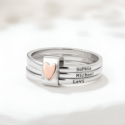 Amoria™ | Bague Personnalisée avec Noms Gravés