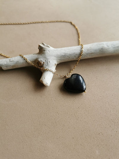 Zélie™ | Collier Coeur Onyx Noir