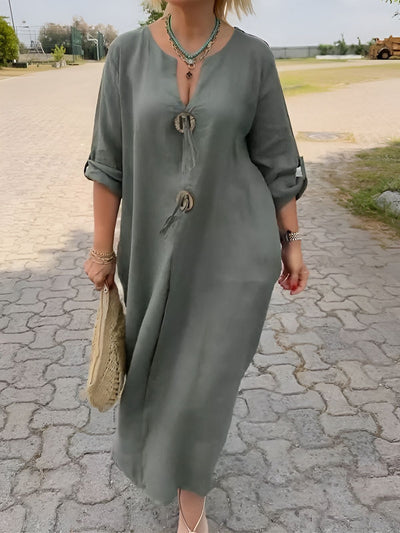 Claire™ | Robe en Coton et Lin Mélangés