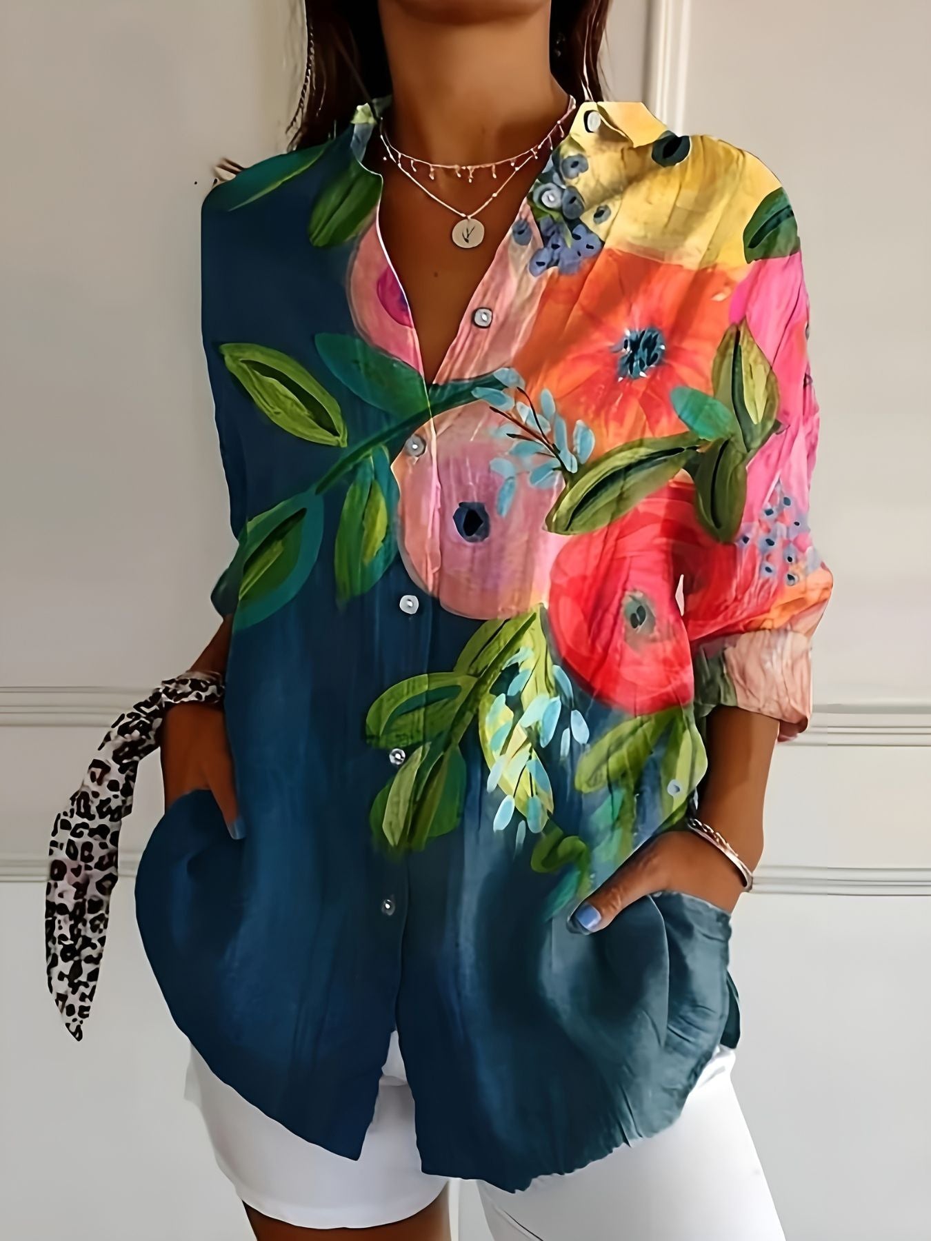 Marine™ | Chemise à Imprimé Floral
