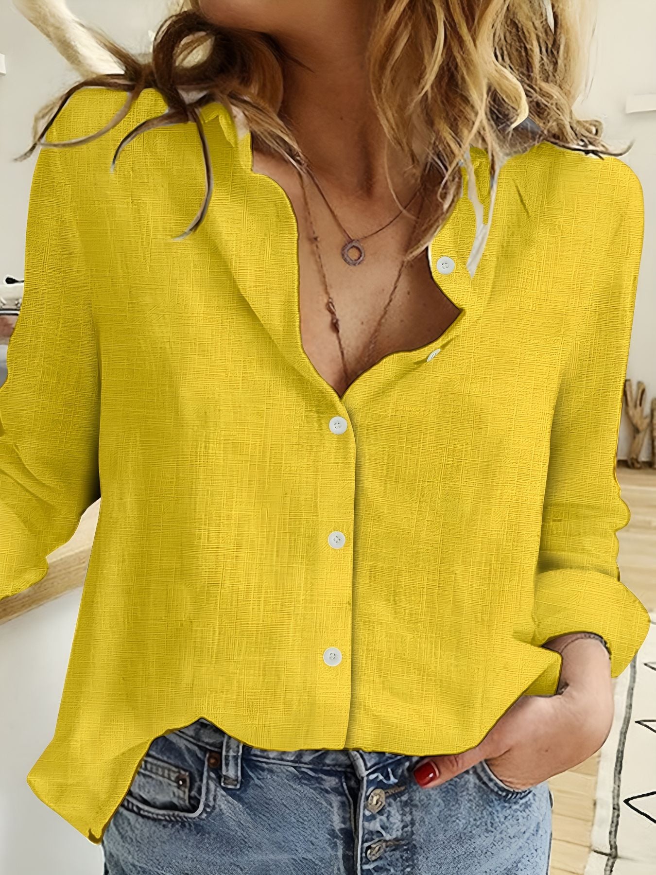 Michèle™ | Chemise en Lin à Manches Longues