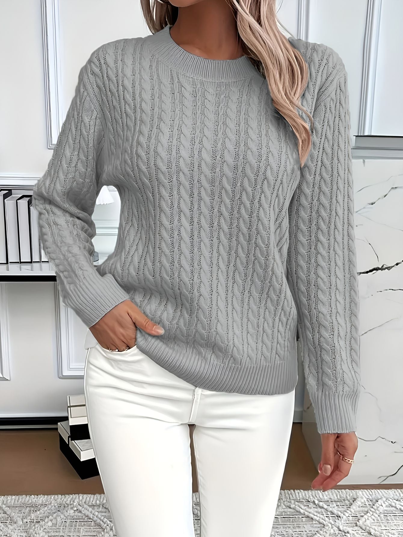 Audrey™ | Pull à Manches Longues Côtelé