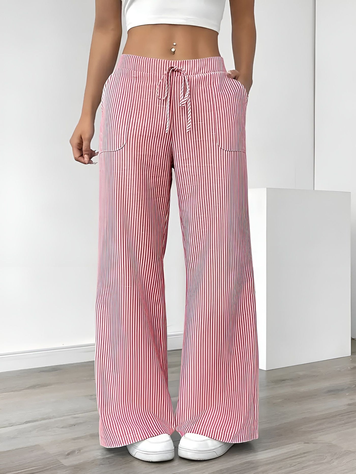 Disa™ | Pantalon Rayé Élégant