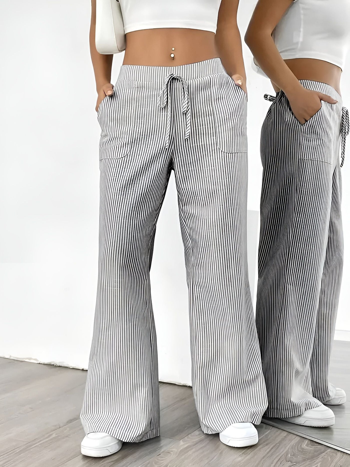 Disa™ | Pantalon Rayé Élégant