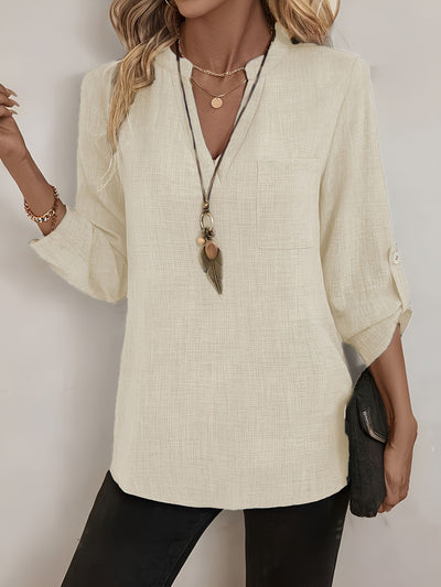 Annabelle™ | Blouse à Col en V et Manches Longues