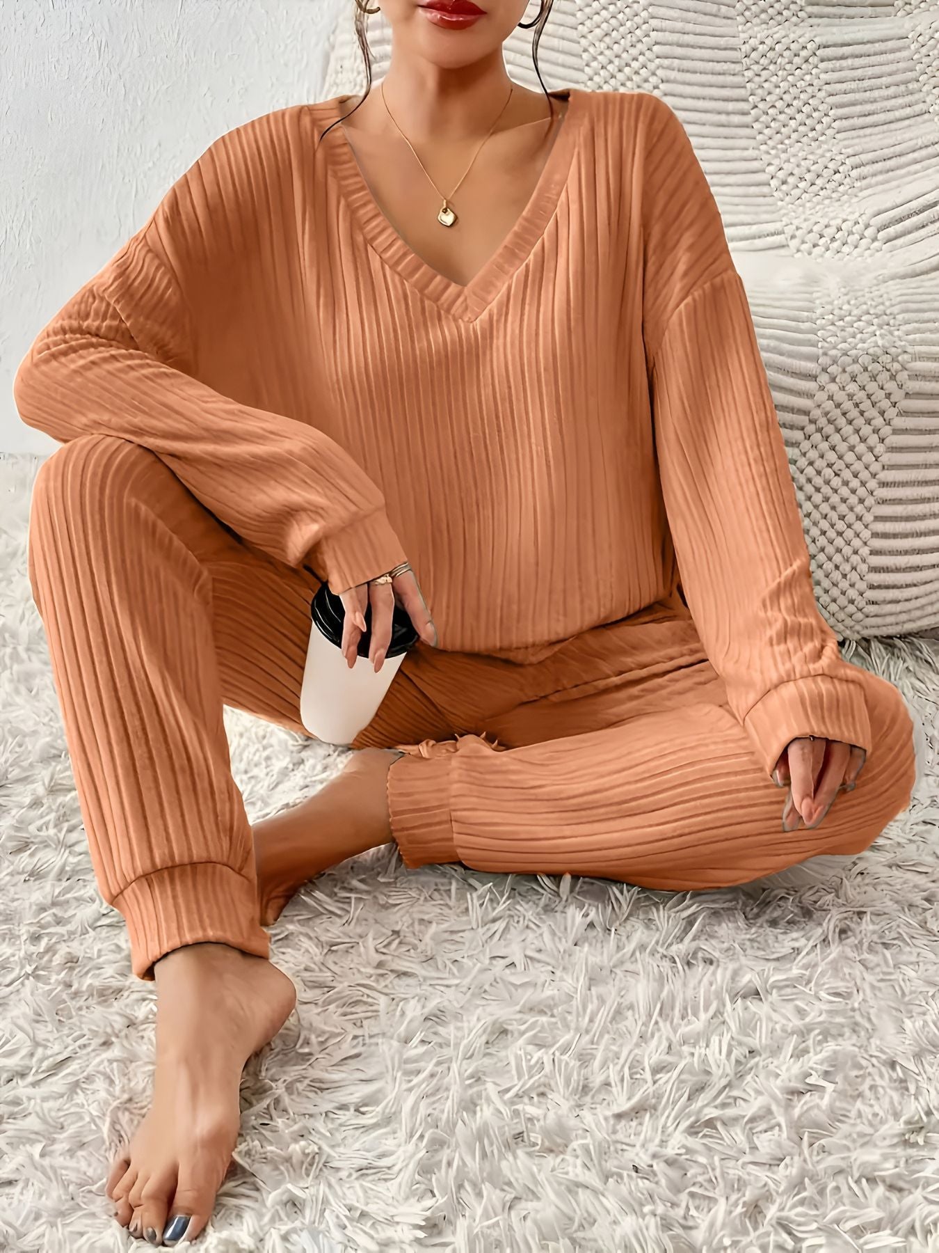 Léana™ | Ensemble en Maille Côtelée