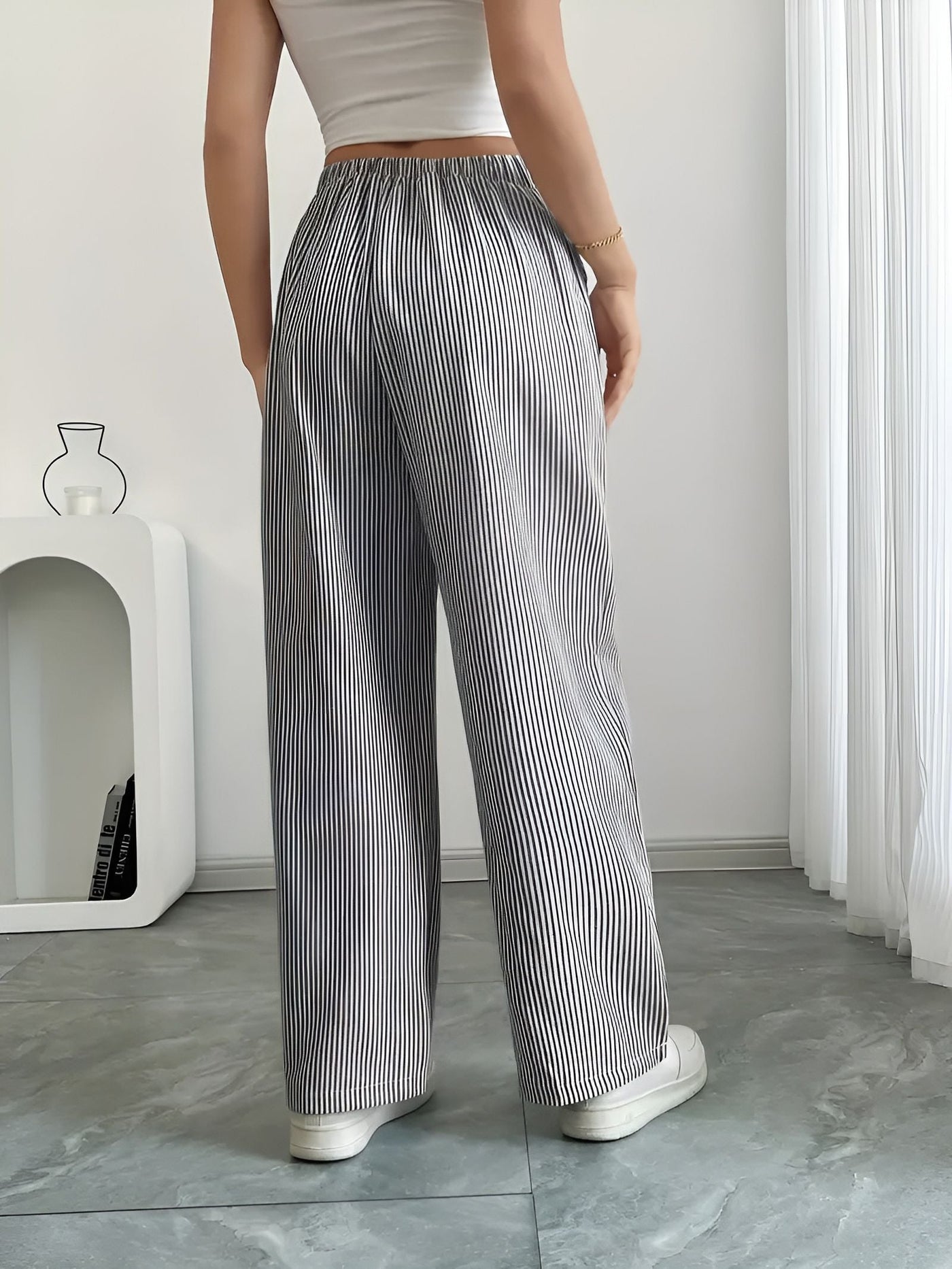 Disa™ | Pantalon Rayé Élégant