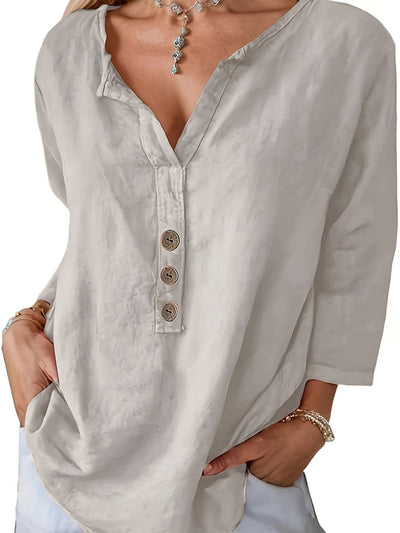 Minda™ | Blouse en Coton et Lin