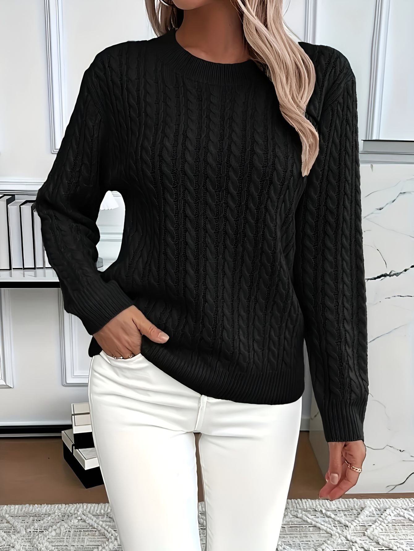 Audrey™ | Pull à Manches Longues Côtelé