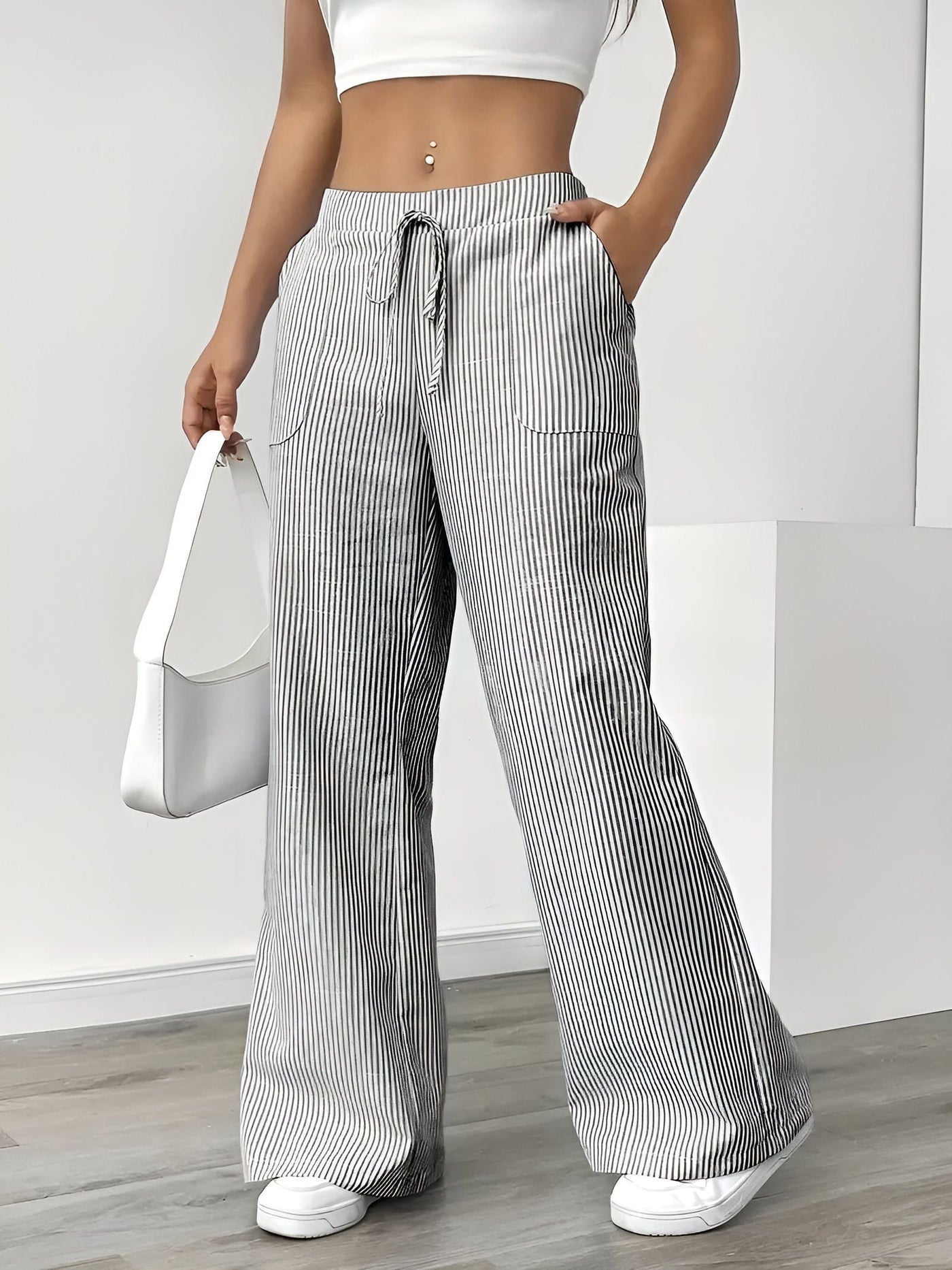 Disa™ | Pantalon Rayé Élégant
