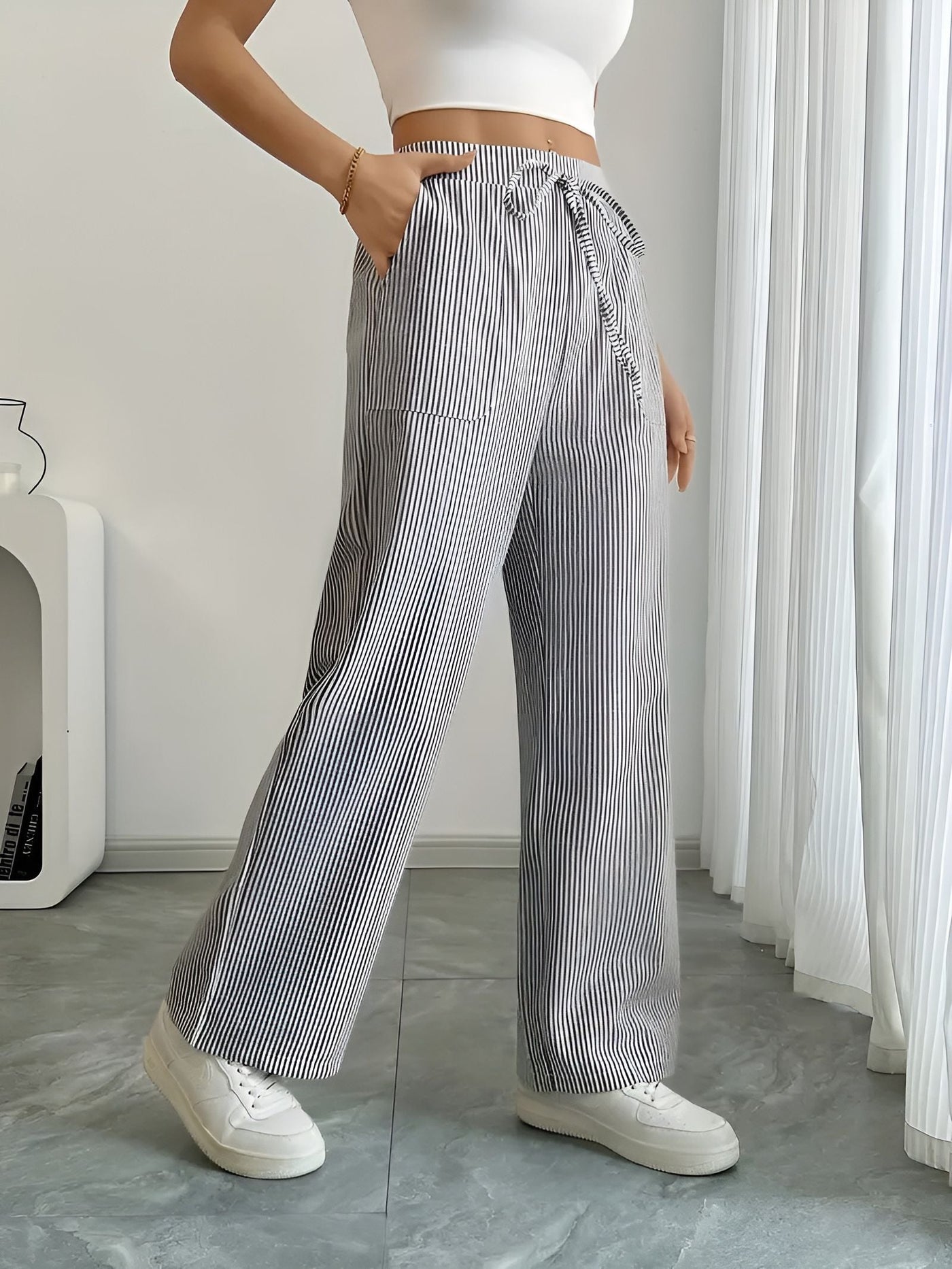 Disa™ | Pantalon Rayé Élégant