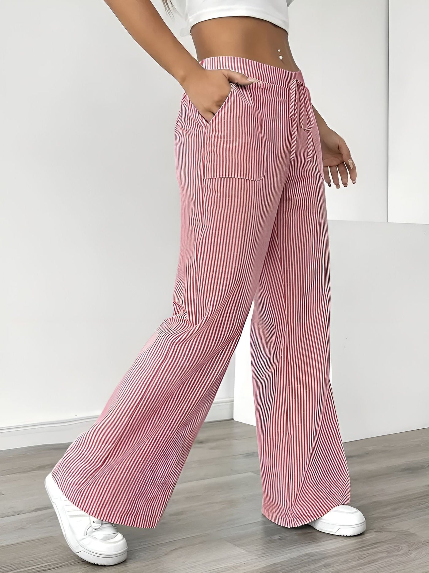 Disa™ | Pantalon Rayé Élégant