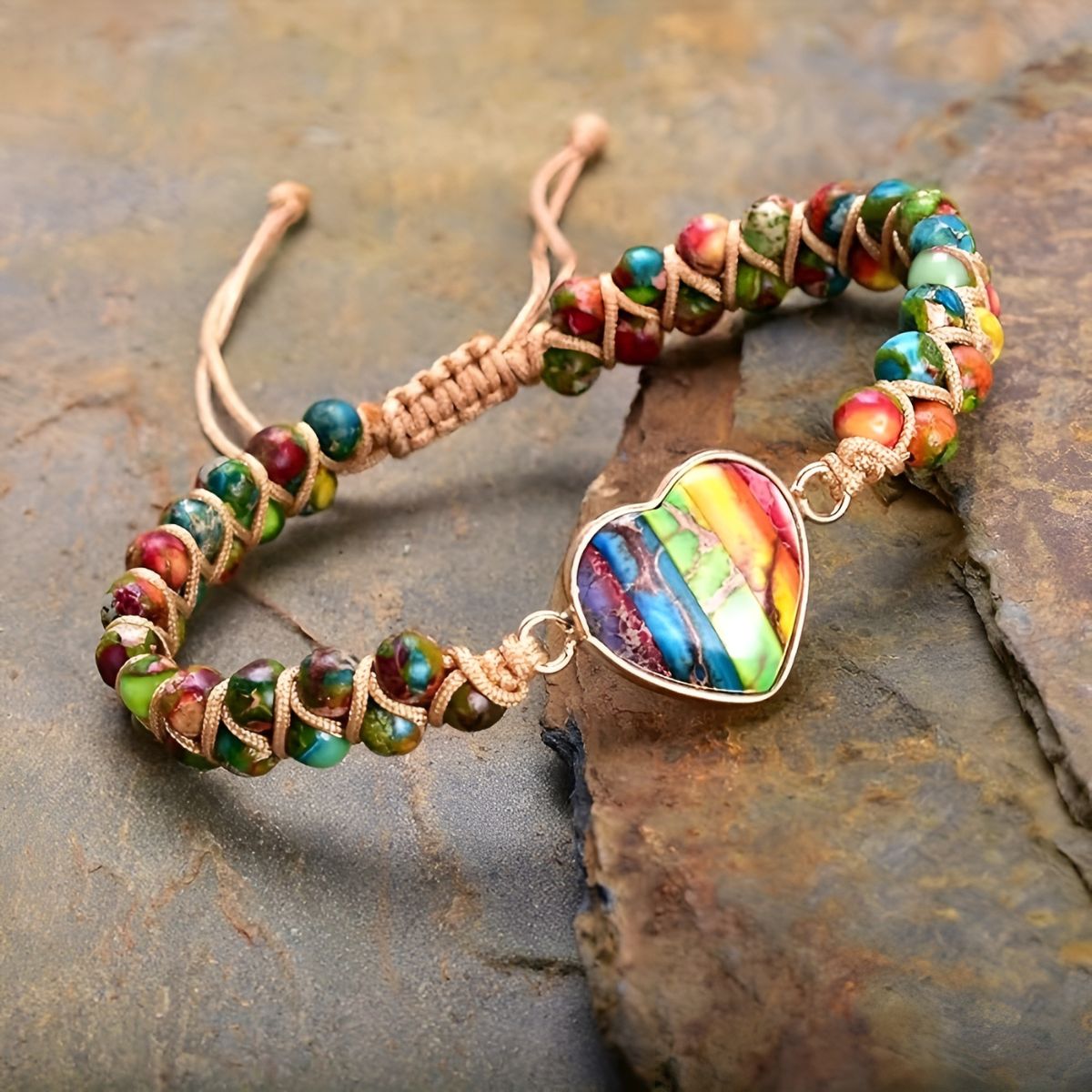 Zénaïde™ | Bracelet Ajustable Boho-Chic pour le Chakra du Cœur