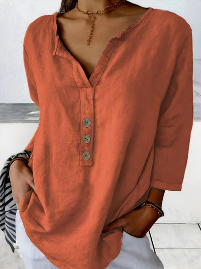 Minda™ | Blouse en Coton et Lin