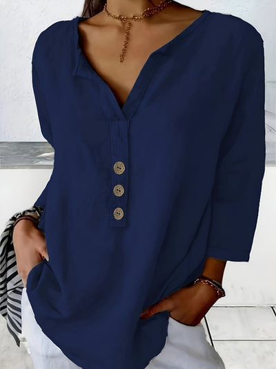 Minda™ | Blouse en Coton et Lin