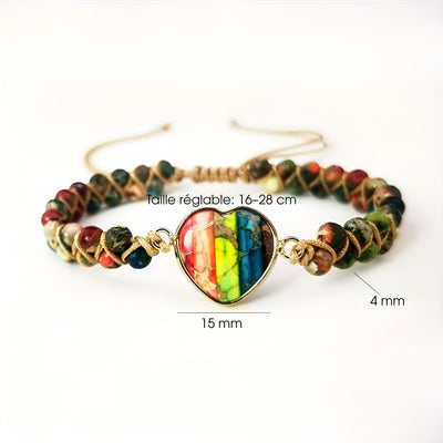 Zénaïde™ | Bracelet Ajustable Boho-Chic pour le Chakra du Cœur