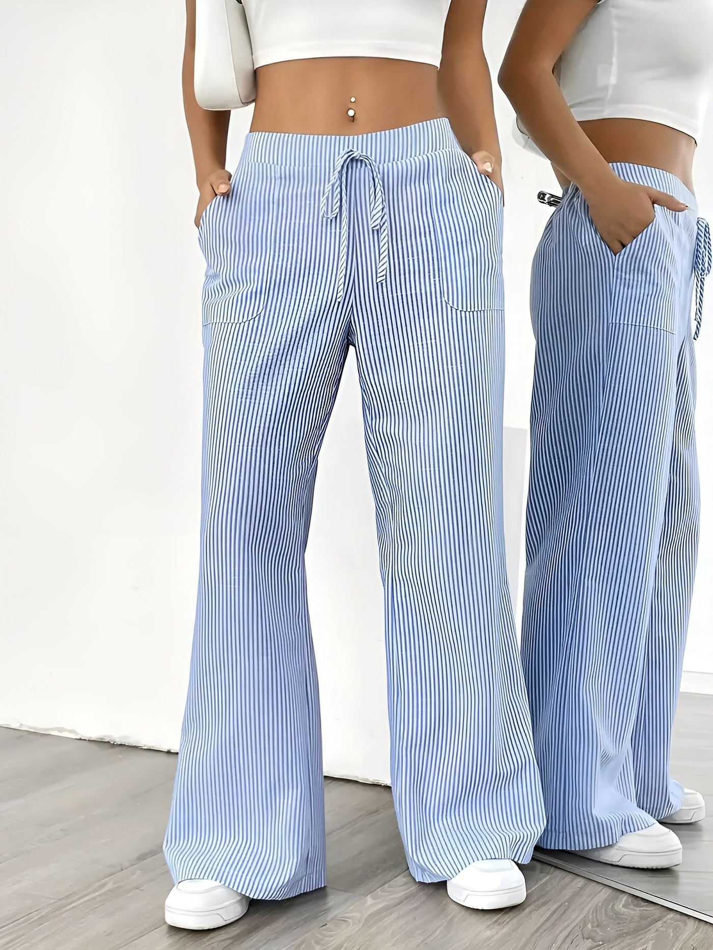 Disa™ | Pantalon Rayé Élégant